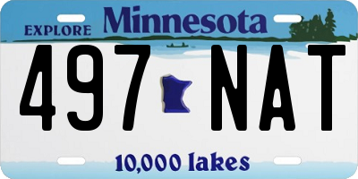 MN license plate 497NAT