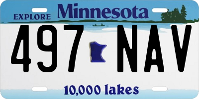 MN license plate 497NAV