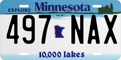 MN license plate 497NAX