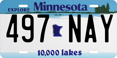 MN license plate 497NAY