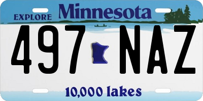 MN license plate 497NAZ