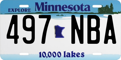 MN license plate 497NBA