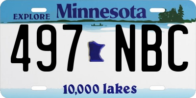 MN license plate 497NBC