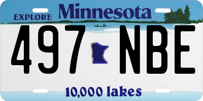 MN license plate 497NBE