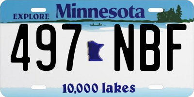 MN license plate 497NBF