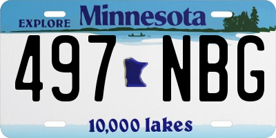 MN license plate 497NBG