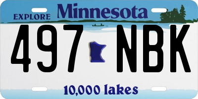 MN license plate 497NBK