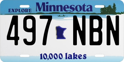 MN license plate 497NBN