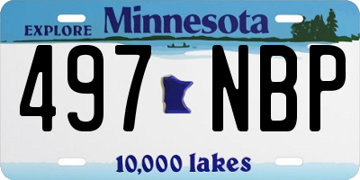 MN license plate 497NBP