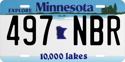 MN license plate 497NBR