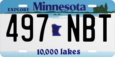 MN license plate 497NBT