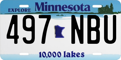 MN license plate 497NBU