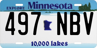 MN license plate 497NBV
