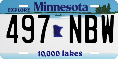 MN license plate 497NBW
