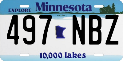 MN license plate 497NBZ
