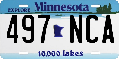 MN license plate 497NCA