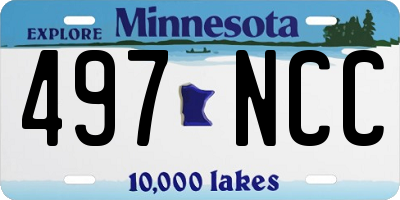 MN license plate 497NCC