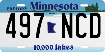 MN license plate 497NCD