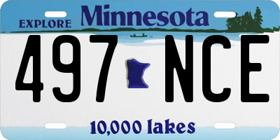 MN license plate 497NCE