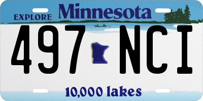 MN license plate 497NCI