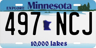 MN license plate 497NCJ