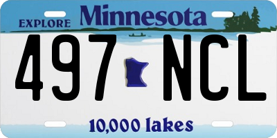 MN license plate 497NCL