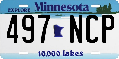 MN license plate 497NCP