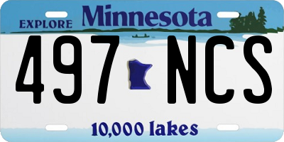 MN license plate 497NCS