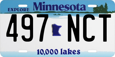 MN license plate 497NCT