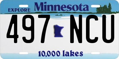 MN license plate 497NCU