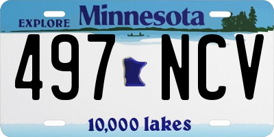 MN license plate 497NCV