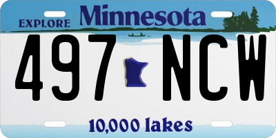 MN license plate 497NCW