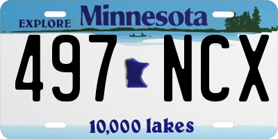 MN license plate 497NCX