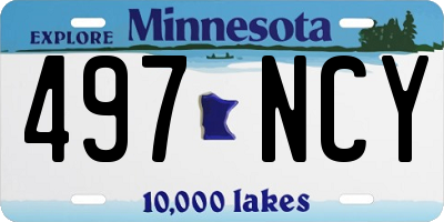 MN license plate 497NCY
