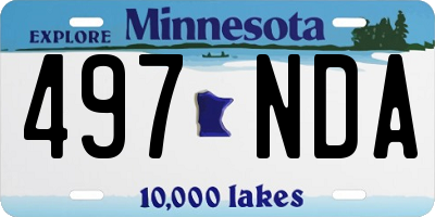MN license plate 497NDA