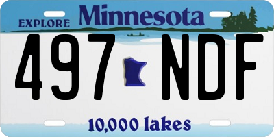 MN license plate 497NDF