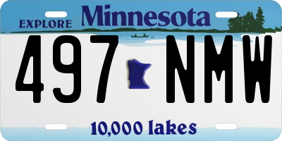 MN license plate 497NMW
