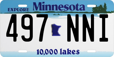 MN license plate 497NNI