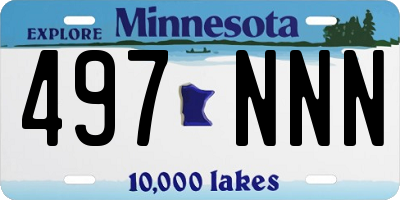 MN license plate 497NNN