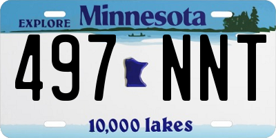 MN license plate 497NNT