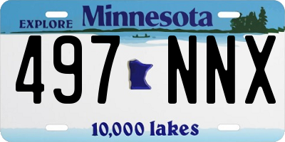 MN license plate 497NNX