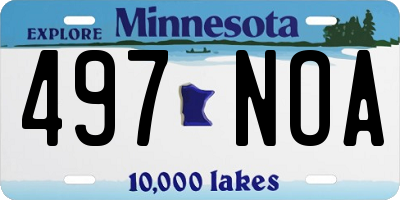 MN license plate 497NOA