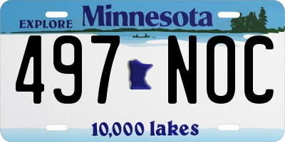 MN license plate 497NOC