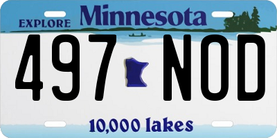 MN license plate 497NOD