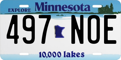 MN license plate 497NOE