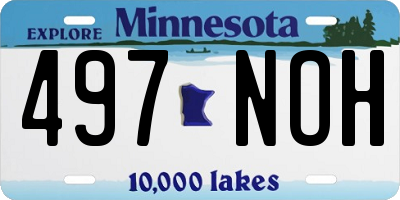 MN license plate 497NOH