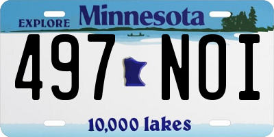 MN license plate 497NOI