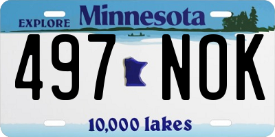 MN license plate 497NOK
