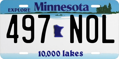 MN license plate 497NOL