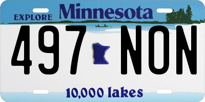MN license plate 497NON